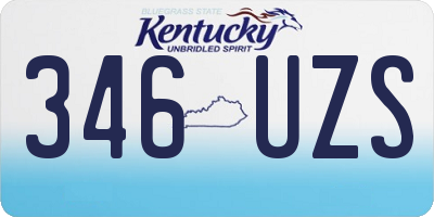 KY license plate 346UZS