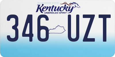 KY license plate 346UZT