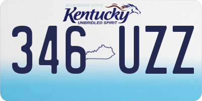 KY license plate 346UZZ