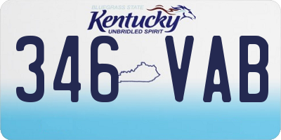 KY license plate 346VAB
