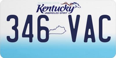 KY license plate 346VAC