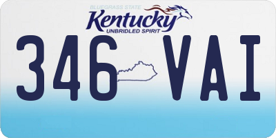 KY license plate 346VAI