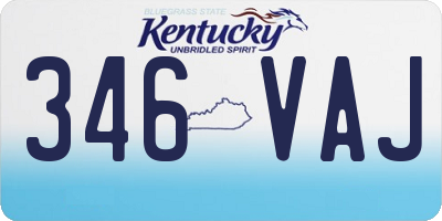 KY license plate 346VAJ