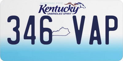 KY license plate 346VAP