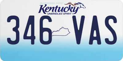 KY license plate 346VAS