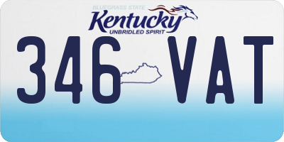 KY license plate 346VAT