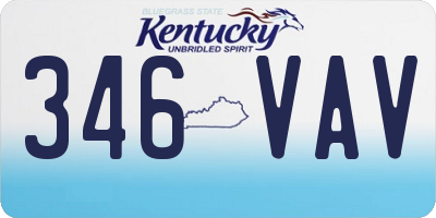 KY license plate 346VAV