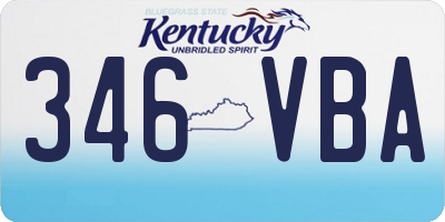 KY license plate 346VBA