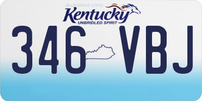 KY license plate 346VBJ