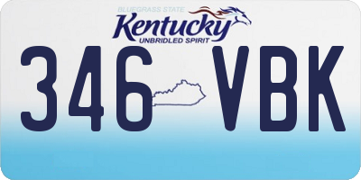 KY license plate 346VBK