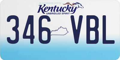 KY license plate 346VBL