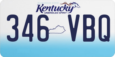 KY license plate 346VBQ
