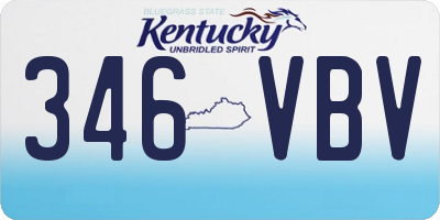 KY license plate 346VBV