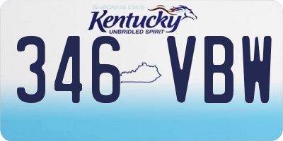 KY license plate 346VBW