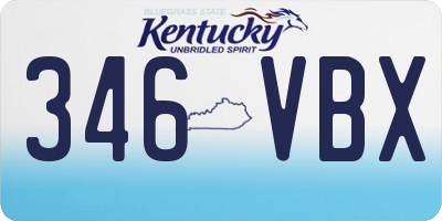KY license plate 346VBX