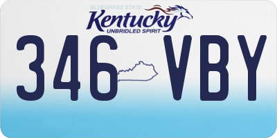KY license plate 346VBY