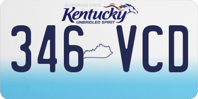 KY license plate 346VCD