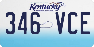 KY license plate 346VCE