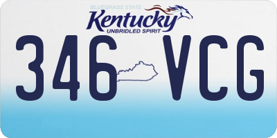 KY license plate 346VCG
