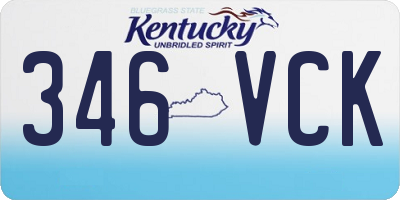 KY license plate 346VCK