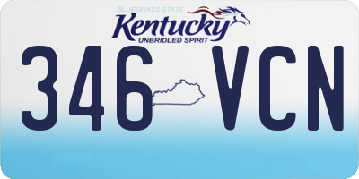 KY license plate 346VCN