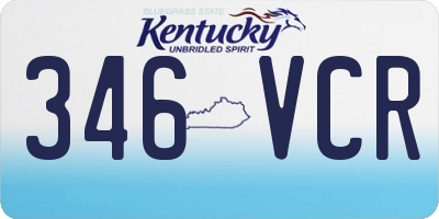 KY license plate 346VCR