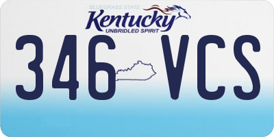 KY license plate 346VCS