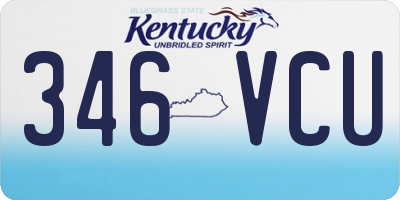 KY license plate 346VCU