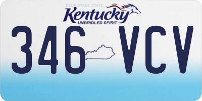 KY license plate 346VCV