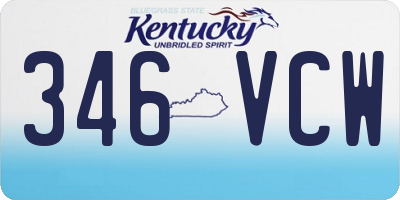 KY license plate 346VCW
