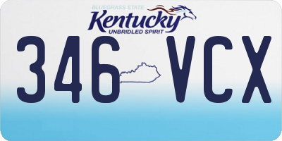 KY license plate 346VCX