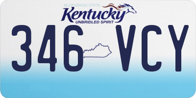 KY license plate 346VCY