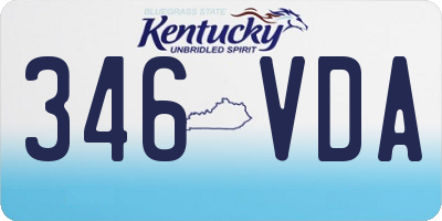 KY license plate 346VDA