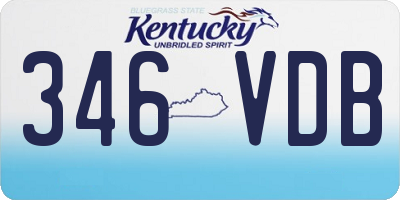 KY license plate 346VDB