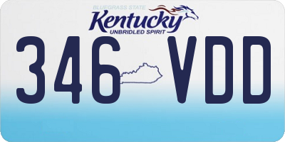KY license plate 346VDD