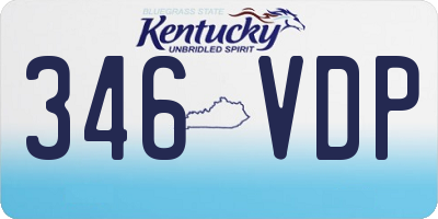 KY license plate 346VDP