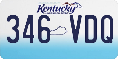 KY license plate 346VDQ