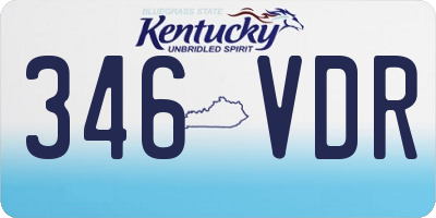 KY license plate 346VDR