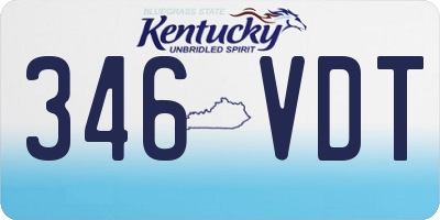 KY license plate 346VDT