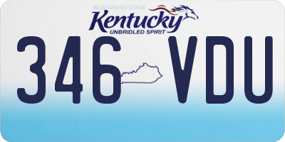 KY license plate 346VDU