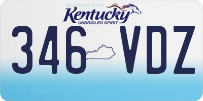 KY license plate 346VDZ