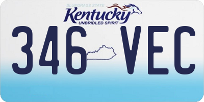 KY license plate 346VEC