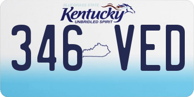 KY license plate 346VED