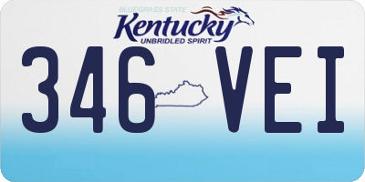 KY license plate 346VEI