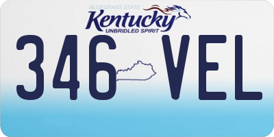 KY license plate 346VEL