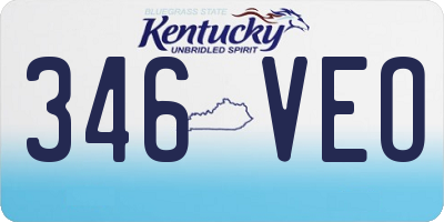 KY license plate 346VEO