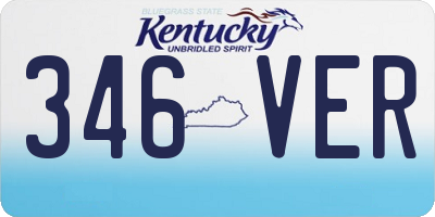 KY license plate 346VER