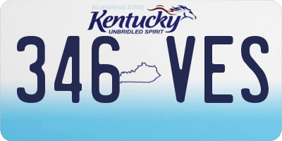 KY license plate 346VES