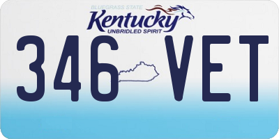 KY license plate 346VET