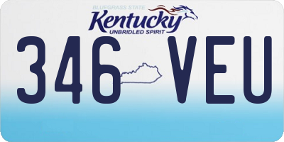 KY license plate 346VEU